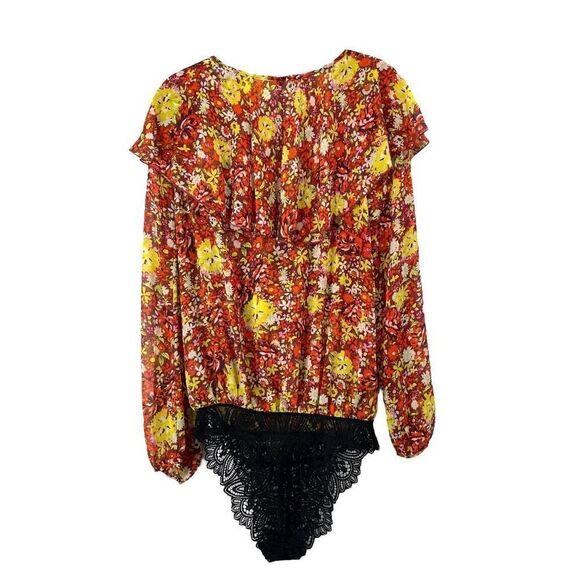 Free People Say It To Me floral Bodysuit top blouse Size S boho festival - Picture 11 of 12
